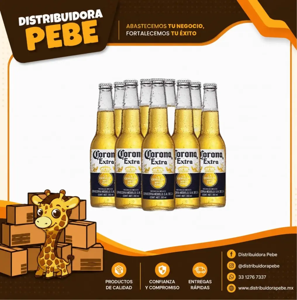 CERVEZA CORONA 1/2 CLARA 355ml. C/24