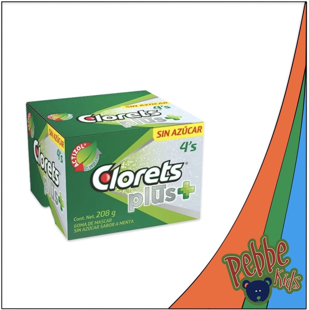 CHICLE CLORETS PLUS 4 PASTILLAS C/40