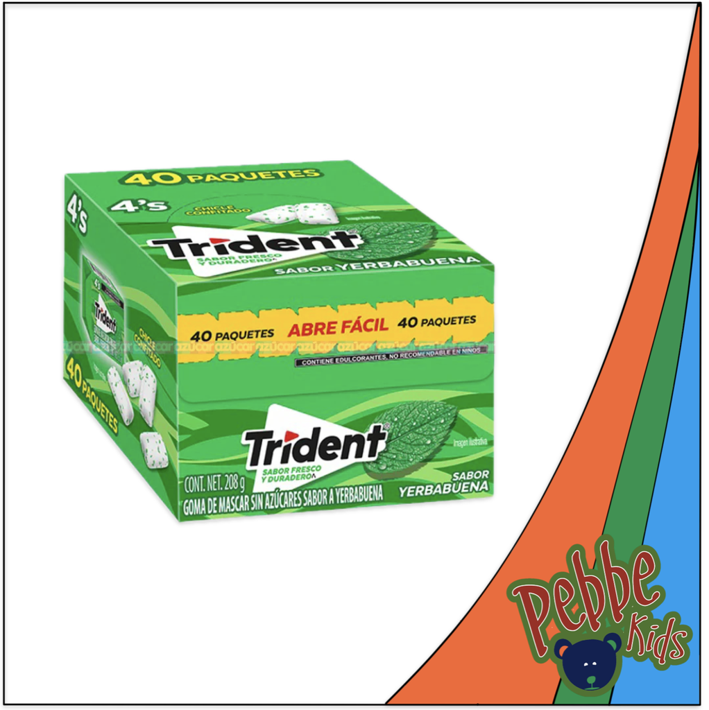 CHICLE TRIDENT 4'S YERBA C/40