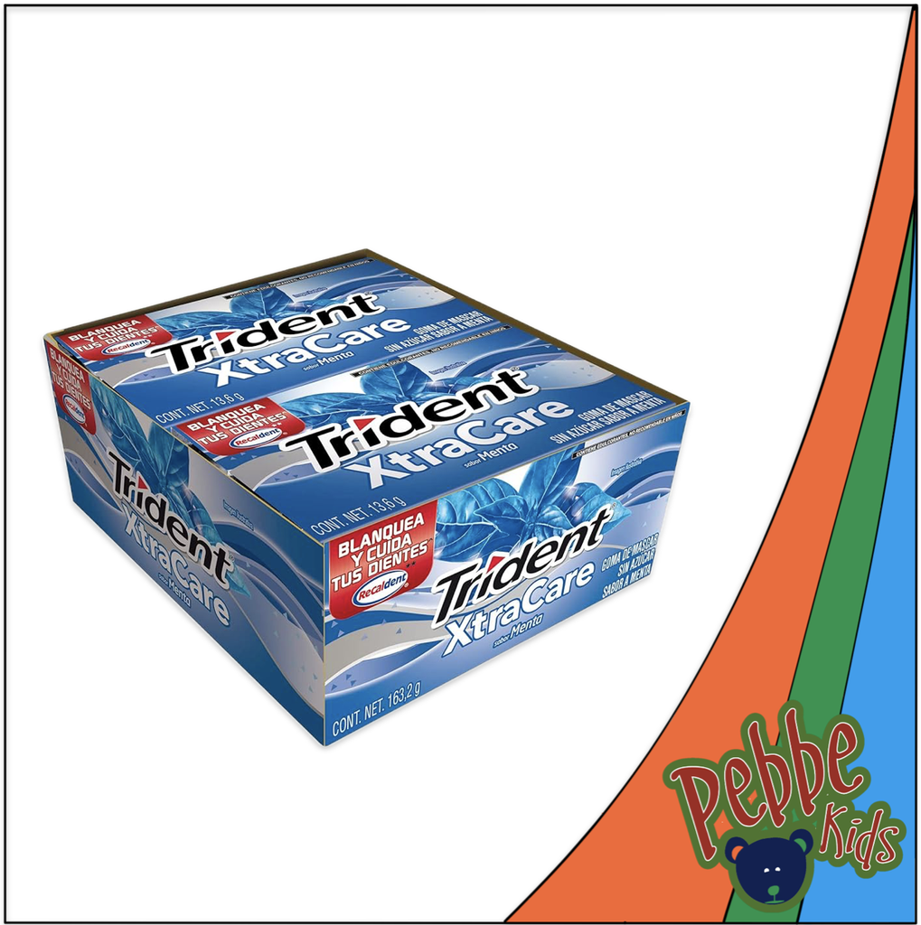 CHICLE TRIDENT XTRACARE MENTA C/12
