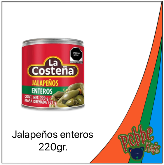 CHILE JALAPEÑO ENTERO LA COSTEÑA 220gr.
