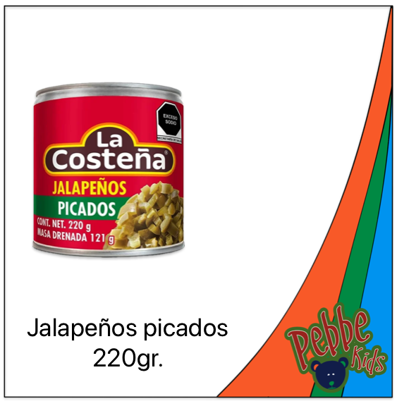 CHILES JALAPEÑOS PICADOS LA COSTEÑA 220gr.