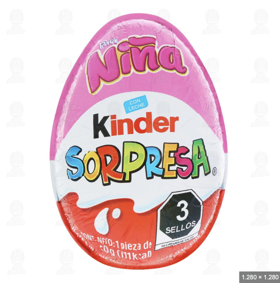 CHOCOLATE KINDER SORPRESA NIÑA C/12