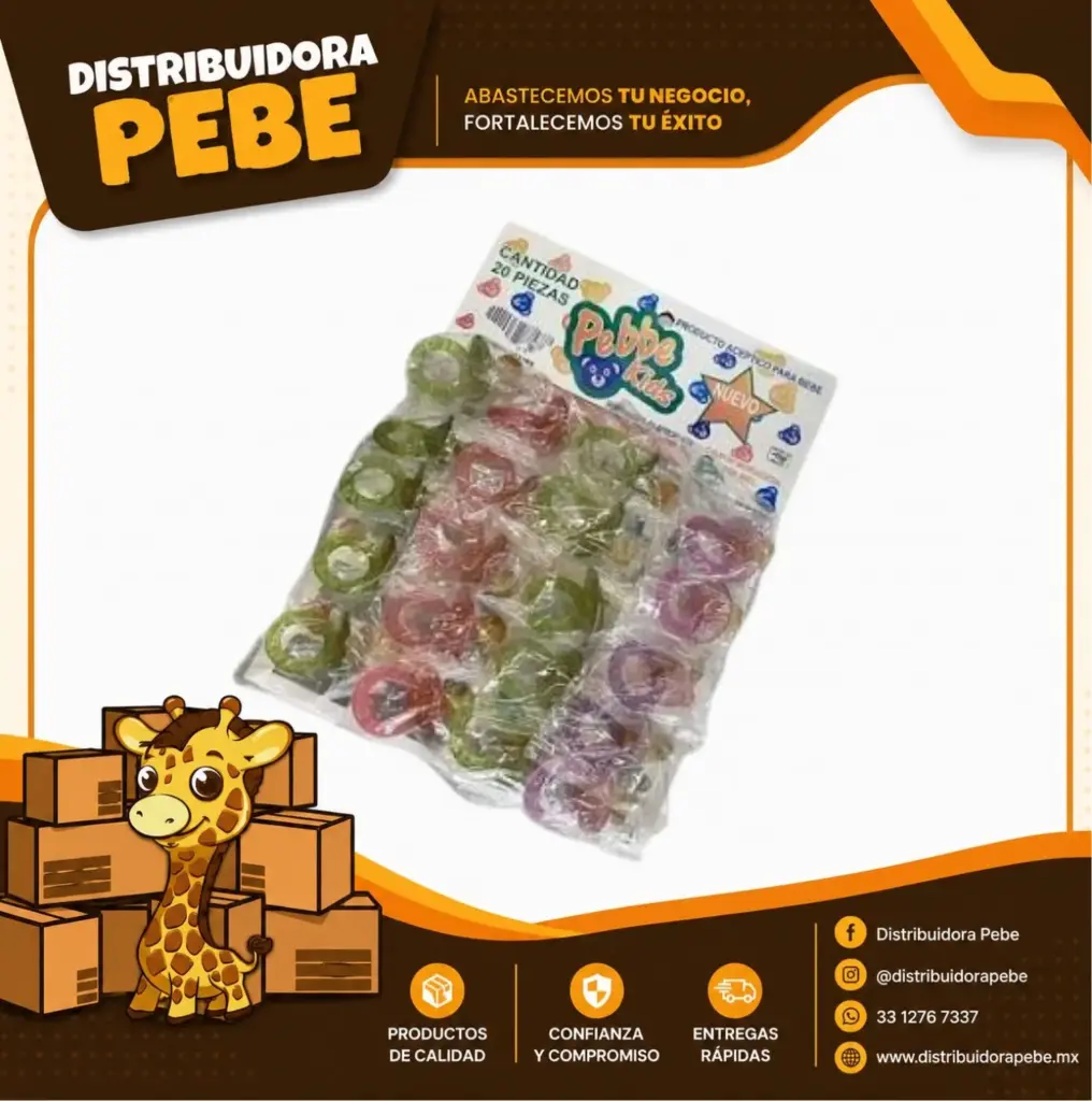 CHUPON PEBBE KIDS MORDEDERA C/20