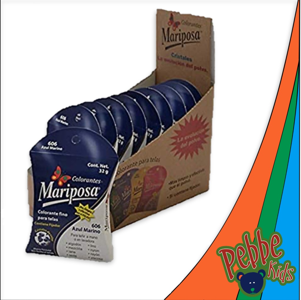 COLORANTE MARIPOSA AZUL OSCURO MEZCLILLA C/10