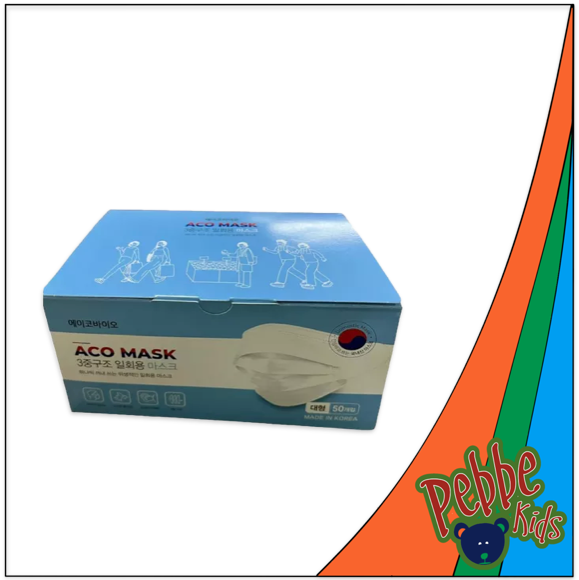 CUBREBOCAS BLANCO ACO MASK FACE MASK CAJA AZUL C/50