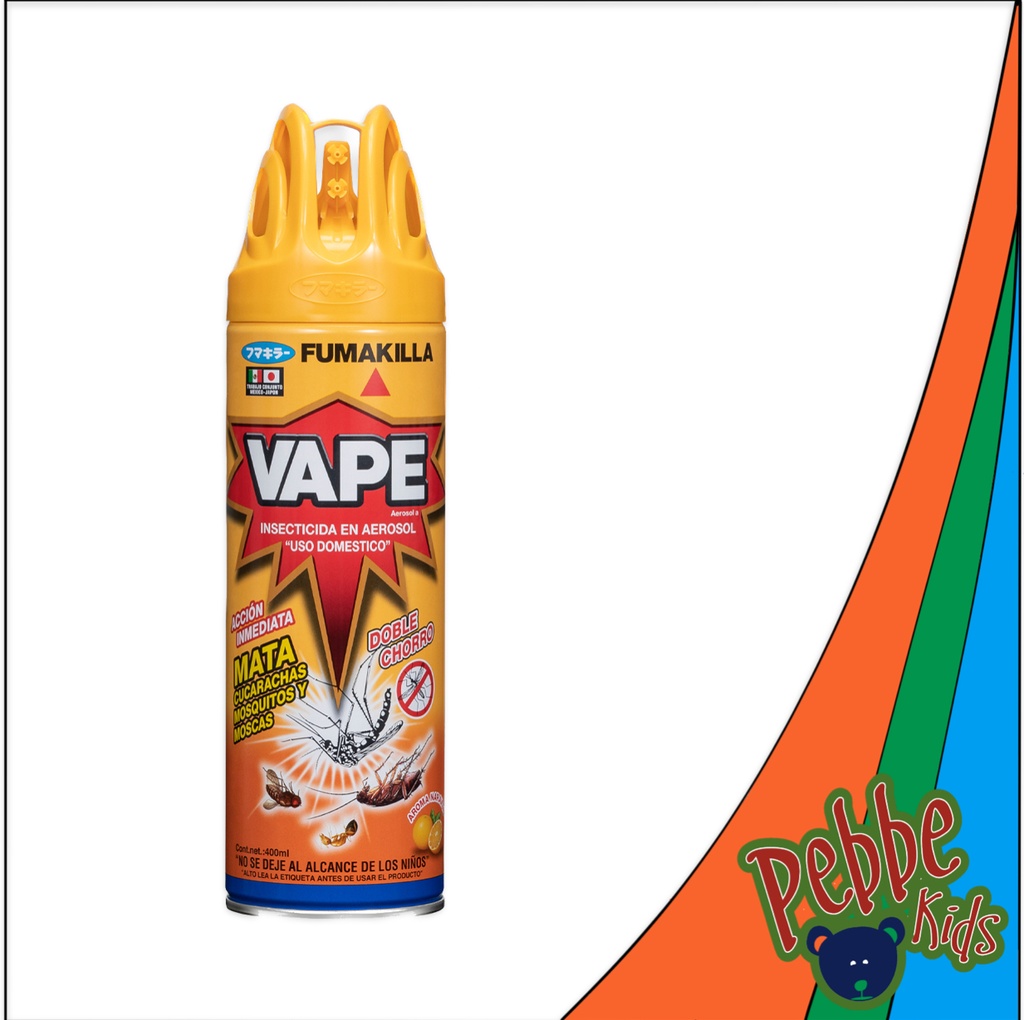INSECTICIDA VAPE EN AEROSOL NARANJA 400ml.