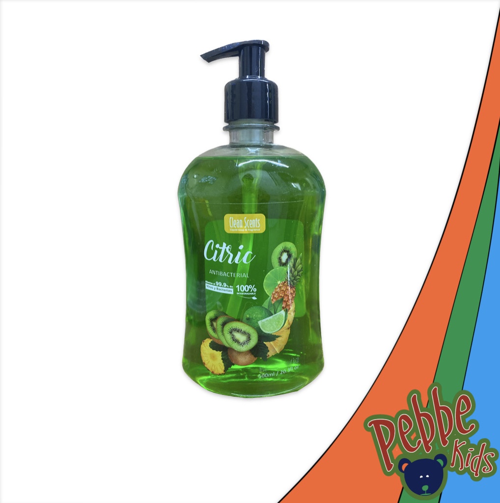 JABÓN LIQ. CLEAN SCENTS VERDE (PIÑA KIWI LIMON: CITRIC) 600ml.