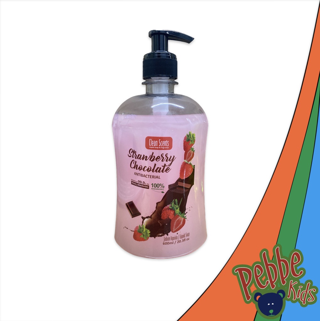 JABÓN LIQ. CLEAN SCENTS ROSA (FRESA CHOCOLATE) 600ml.