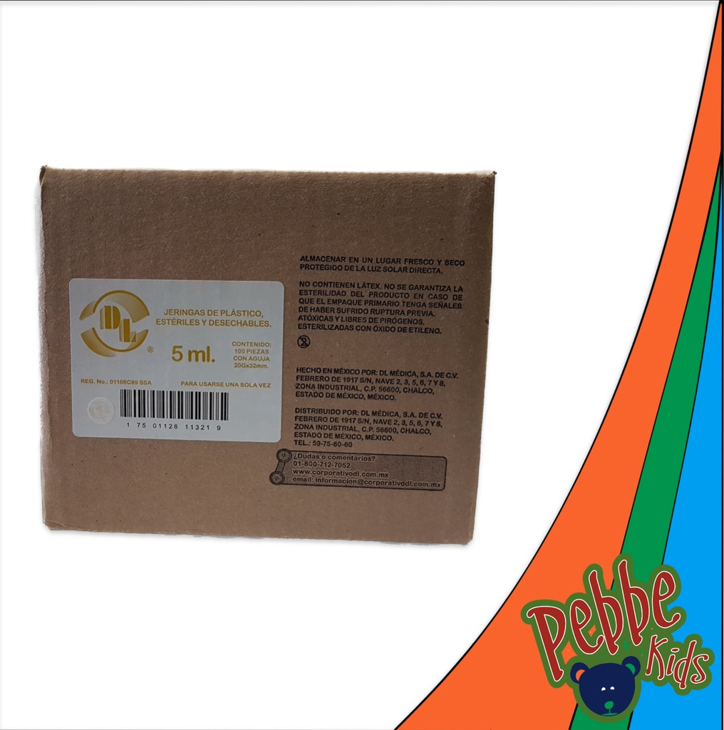 JERINGA 5ml. AMARILLA C/100 (20G x 32mm.)
