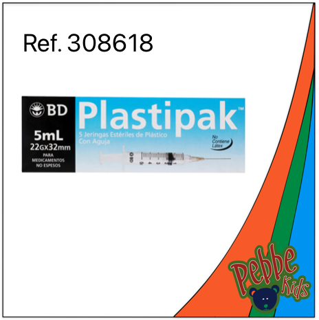 JERINGA 5ml. NEGRA C/5 (22G x 32mm.)