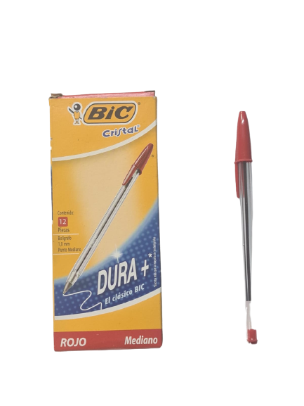PLUMA BIC ROJA C/12 