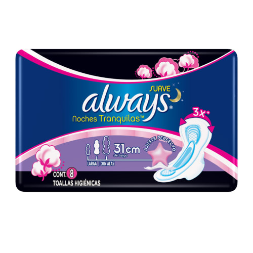 TOALLA ALWAYS NOCTURNA C/8 
