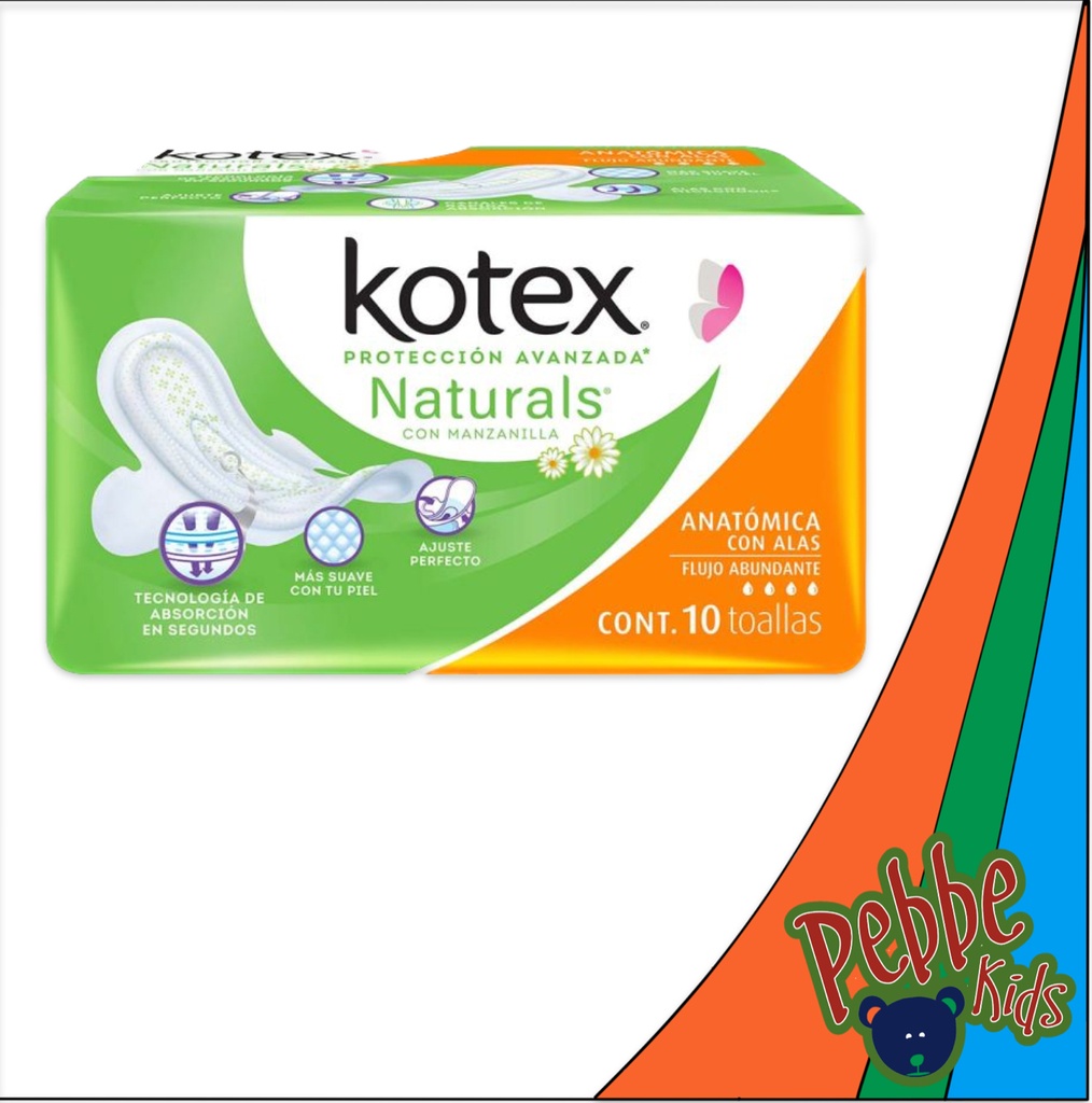 TOALLA KOTEX MANZANILLA C/ALAS C/10