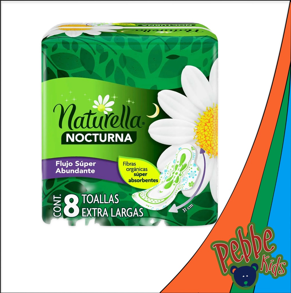 TOALLA NATURELLA NOCHE C/8