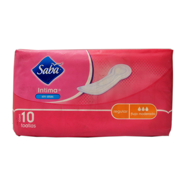 TOALLA SABA INTIMA S/ALAS C/10 