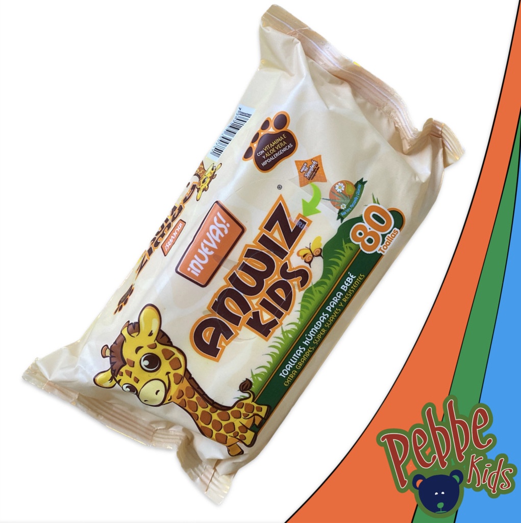 TOALLITA HÚMEDA ANWIZ KIDS SIN TAPA C/80