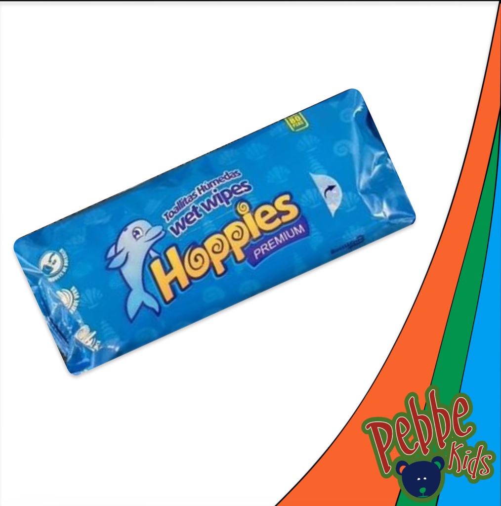 TOALLITA HÚMEDA P/BEBE HOPPIES AZUL C/80