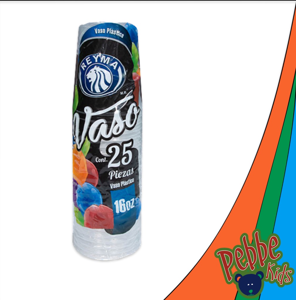 VASO DE PLÁSTICO REYMA #16 LISO C/25