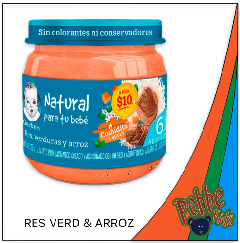 GERBER RES VERDURA Y ARROZ 100gr.