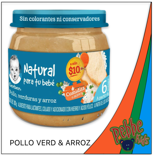 GERBER POLLO VERDURAS Y ARROZ 100gr.