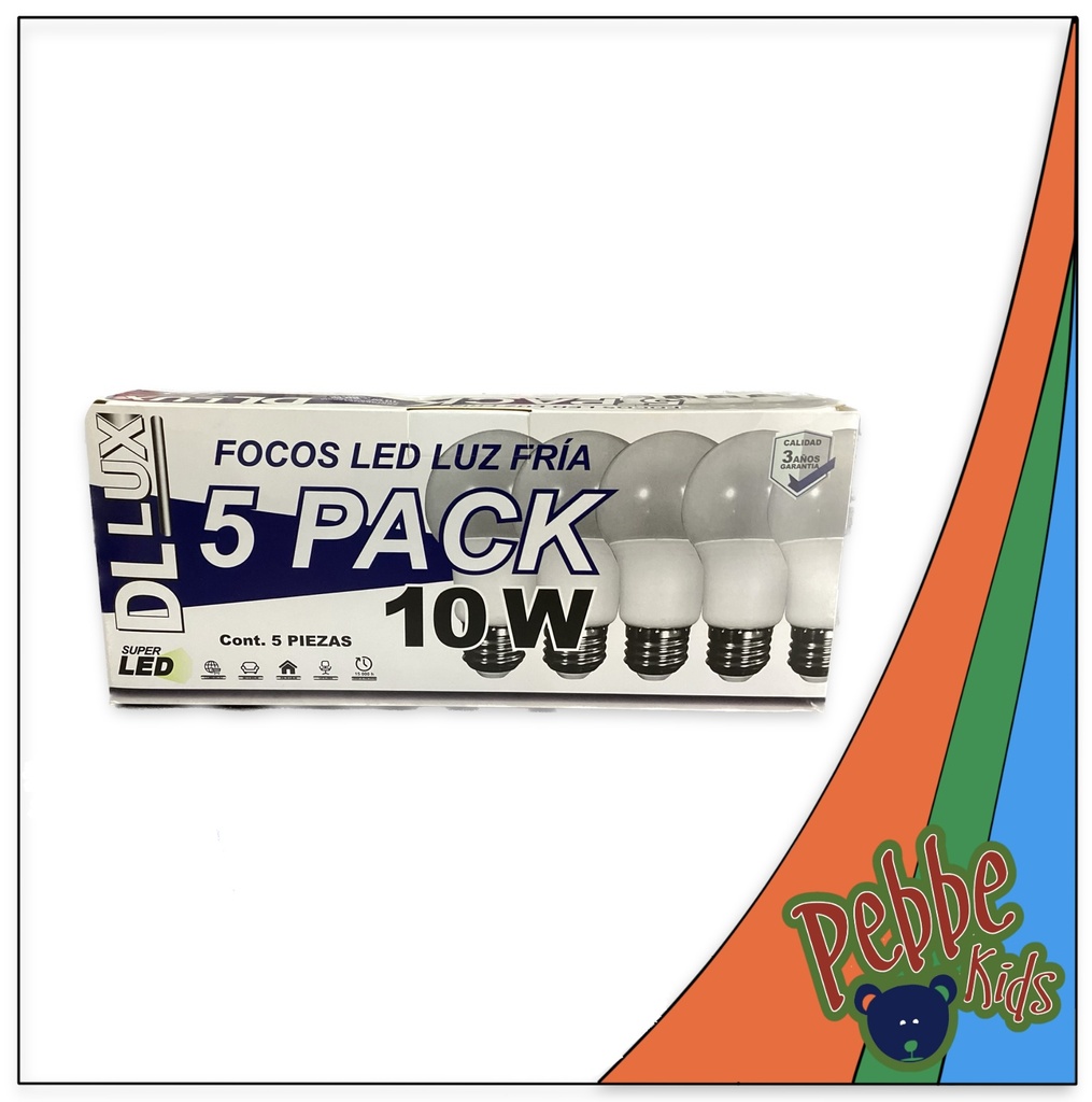 FOCO LED LUX 10 WT. PAQUETE C/5