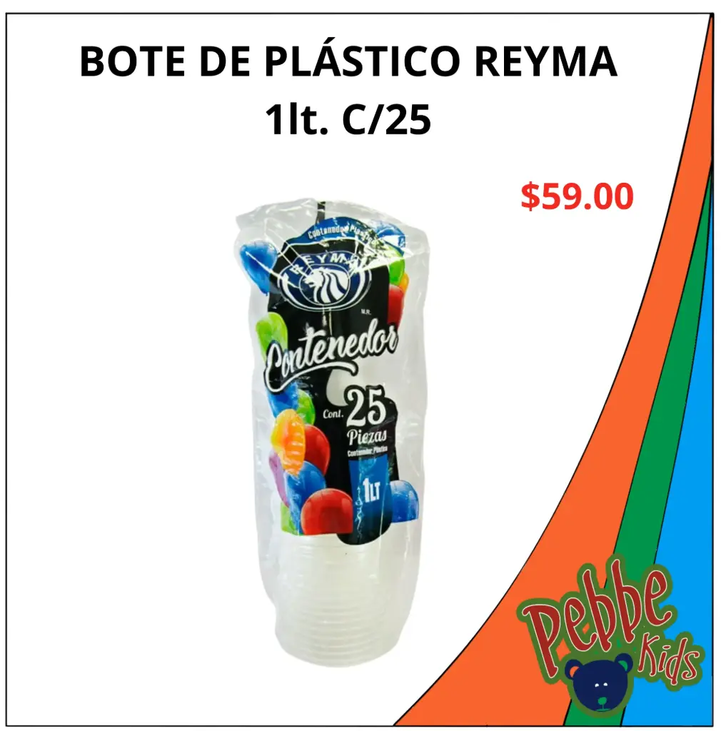 BOTE DE PLÁSTICO REYMA 1lt. C/25