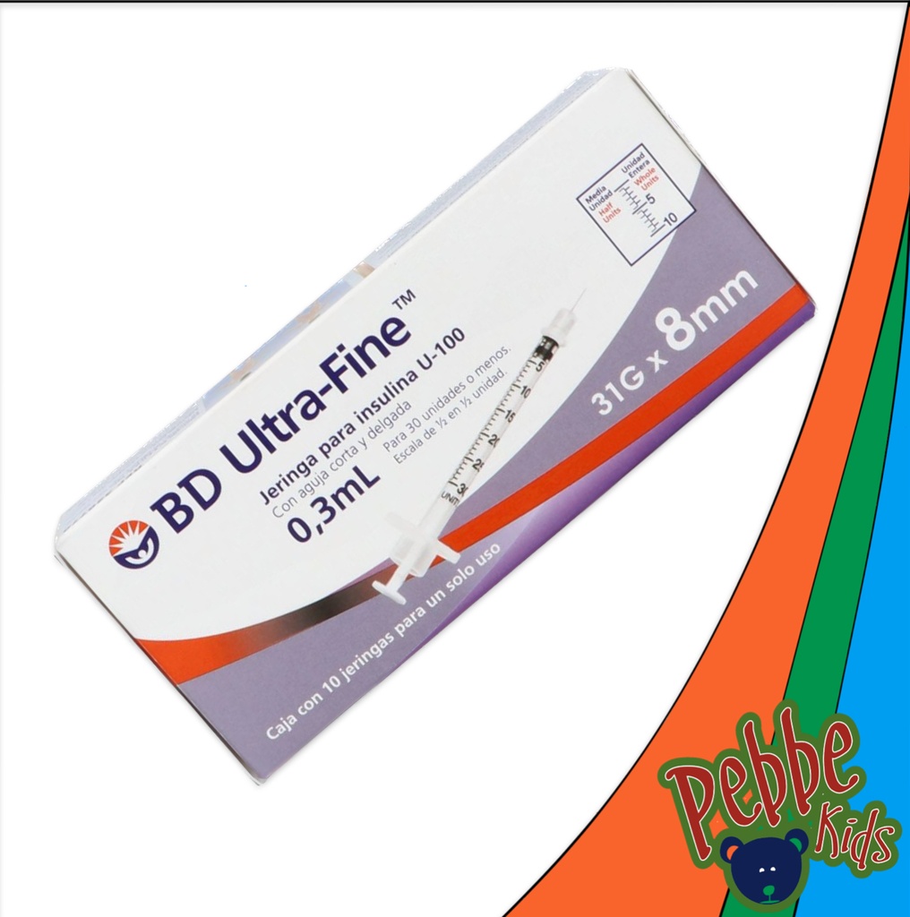 JERINGA 0.3ml. INSULINA ULTRAFINE C/10 (31G X 8mm.)