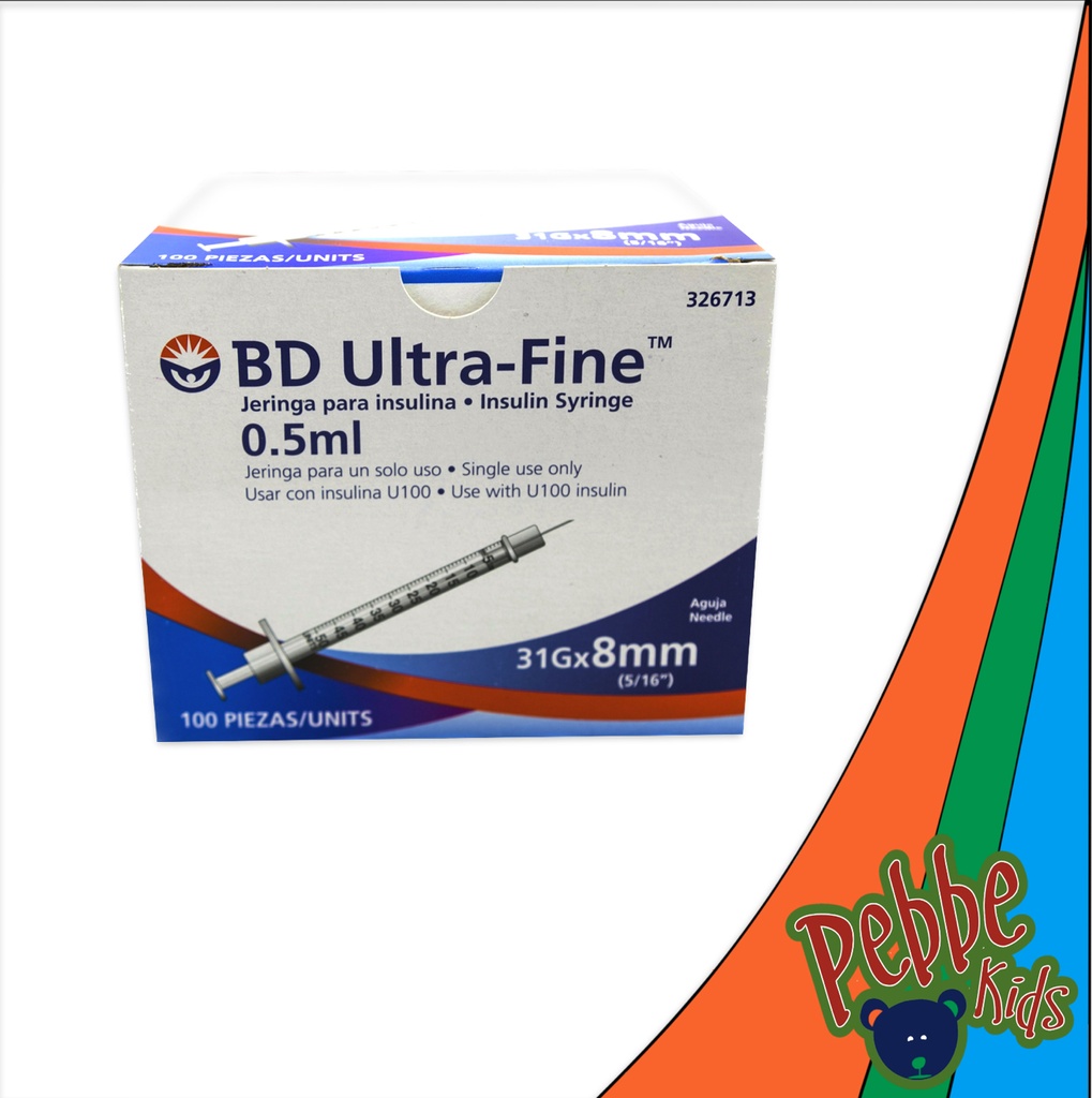 JERINGA 0.5ml. INSULINA ULTRAFINE C/10 (31G x 8mm.)