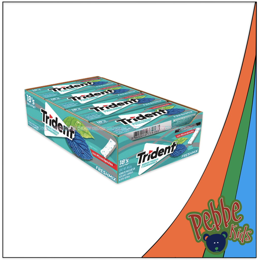 CHICLE VALU PACK TRIDENT 18'S FRESH MIX C/12