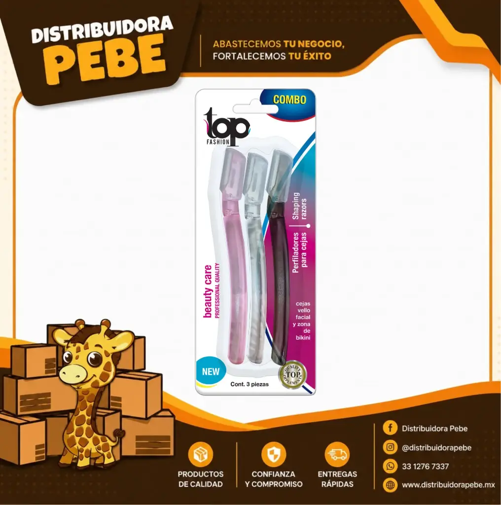PERFILADOR DE CEJAS TOP FASHION C/3