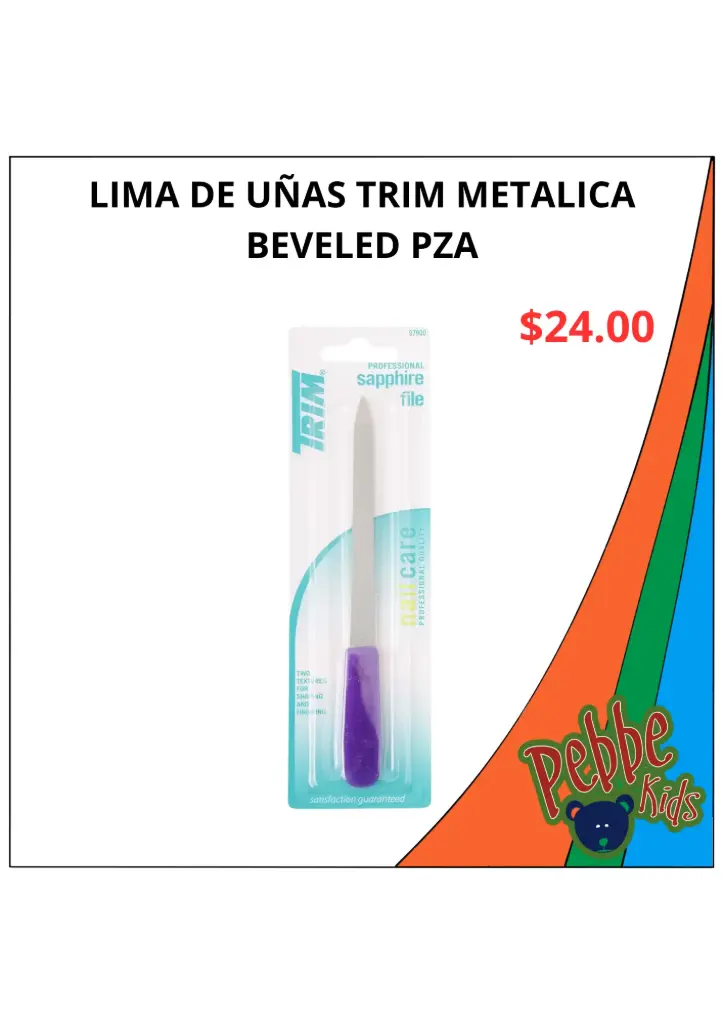 LIMA DE UÑAS TRIM METALICA BEVELED PZA