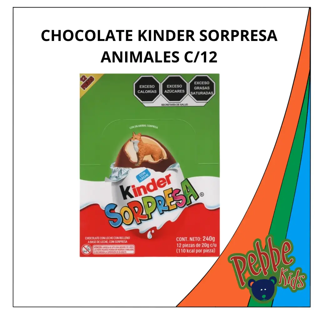 CHOCOLATE KINDER SORPRESA ANIMALES C/12