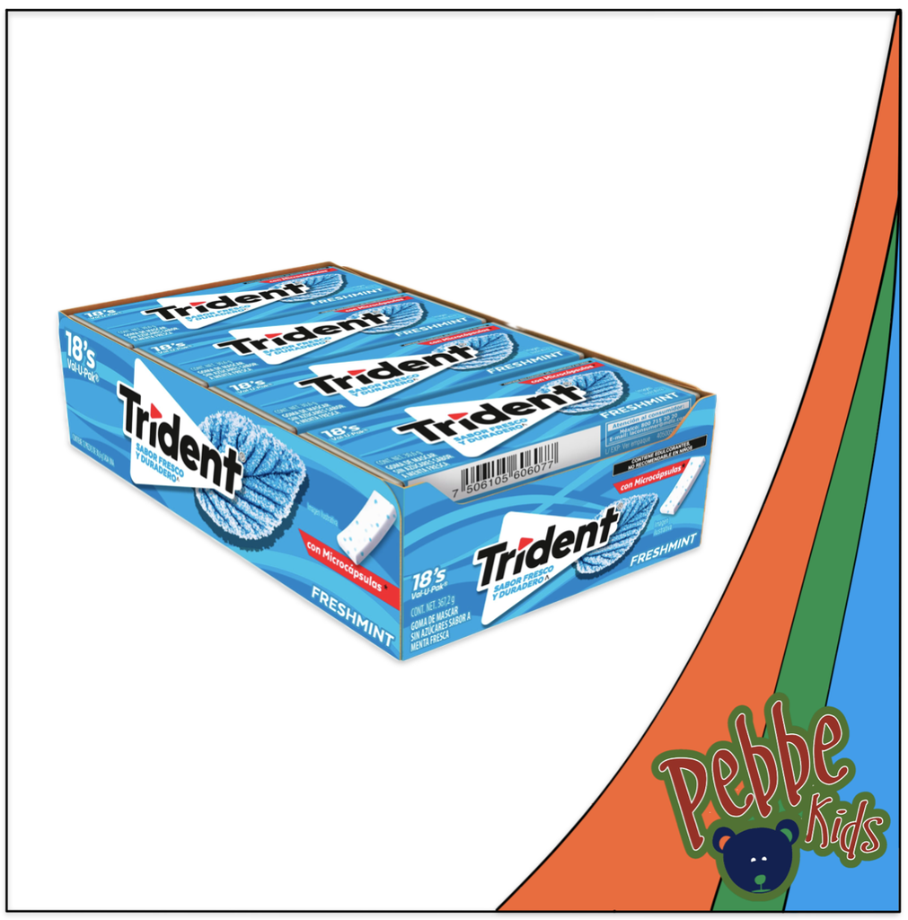 CHICLE VALU PACK TRIDENT 18'S FRESHMINT C/12