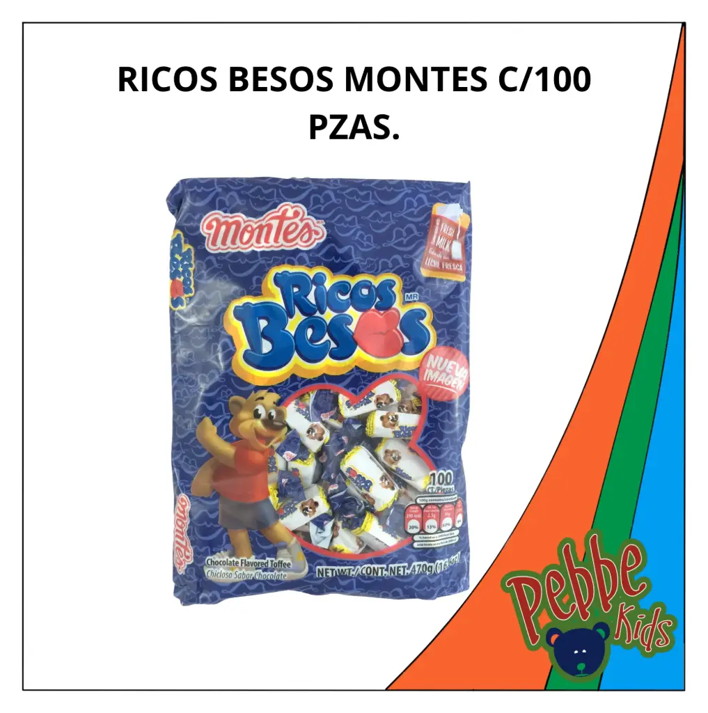 RICOS BESOS MONTES C/100 PZAS.
