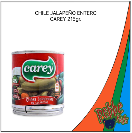 CHILE JALAPEÑO ENTERO CAREY 215gr.