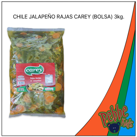 CHILE JALAPEÑO RAJAS CAREY (BOLSA) 3kg.