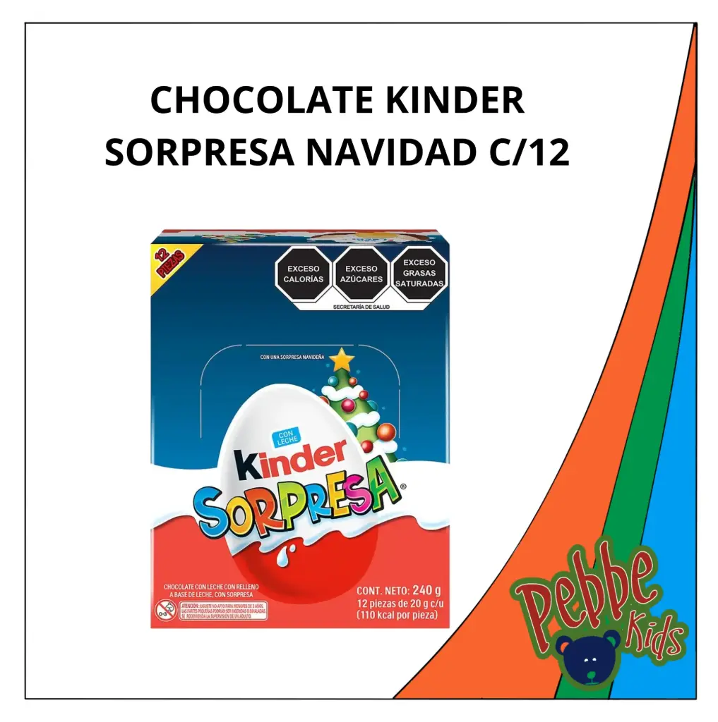 CHOCOLATE KINDER SORPRESA NAVIDAD C/12