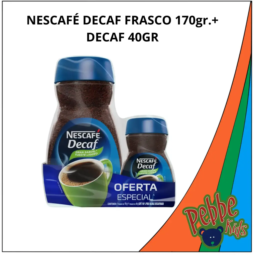 NESCAFÉ DECAF FRASCO 170gr.+ DECAF 40GR