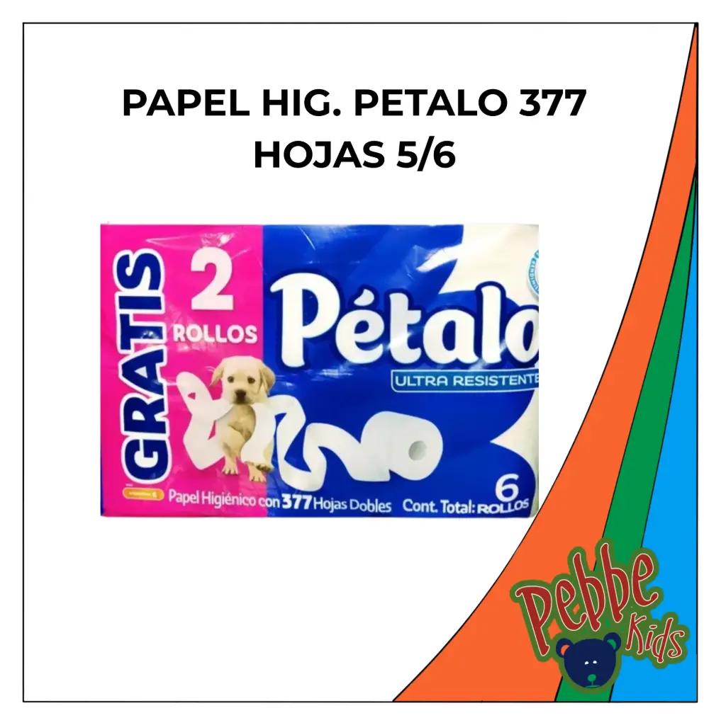 PAPEL HIG. PETALO 377 HOJAS 5/6
