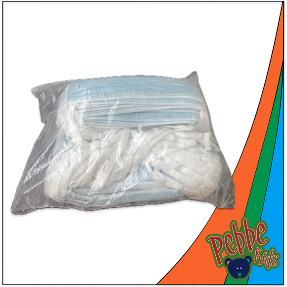 CUBREBOCAS AZUL RESORTE GRUESO BOLSA C/50