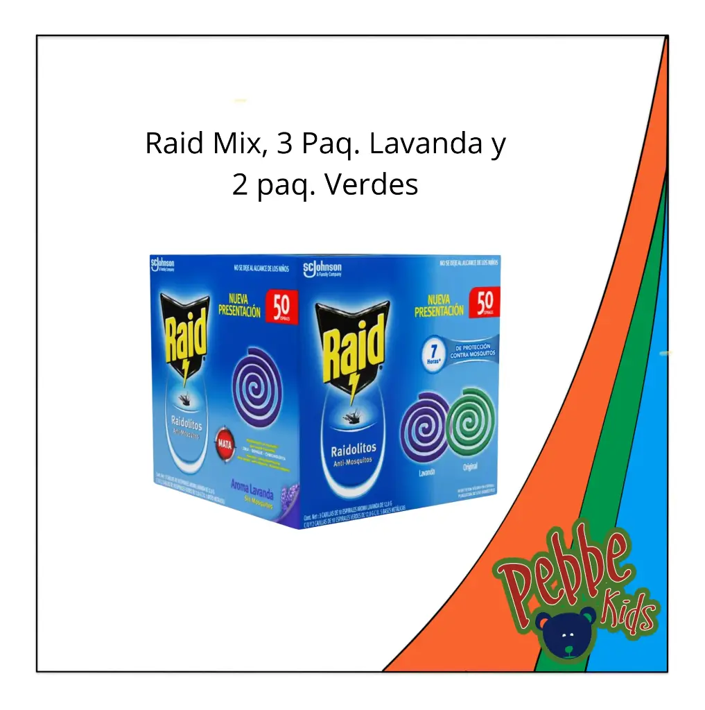 ESPIRAL RAIDOLITO MIX C/50 3 LAVANDA 2 VERDE