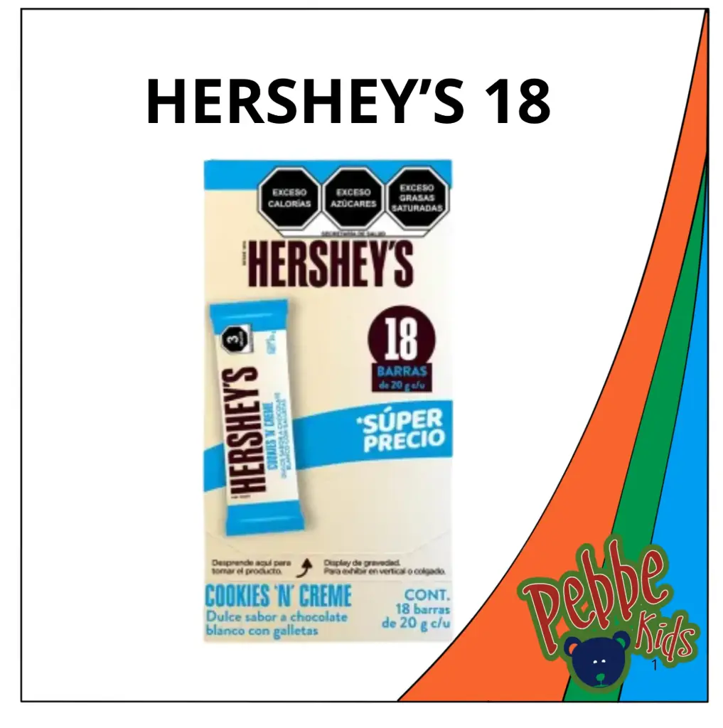CHOCOLATE HERSHEY´S COOKIES N CREME 18 PZS 