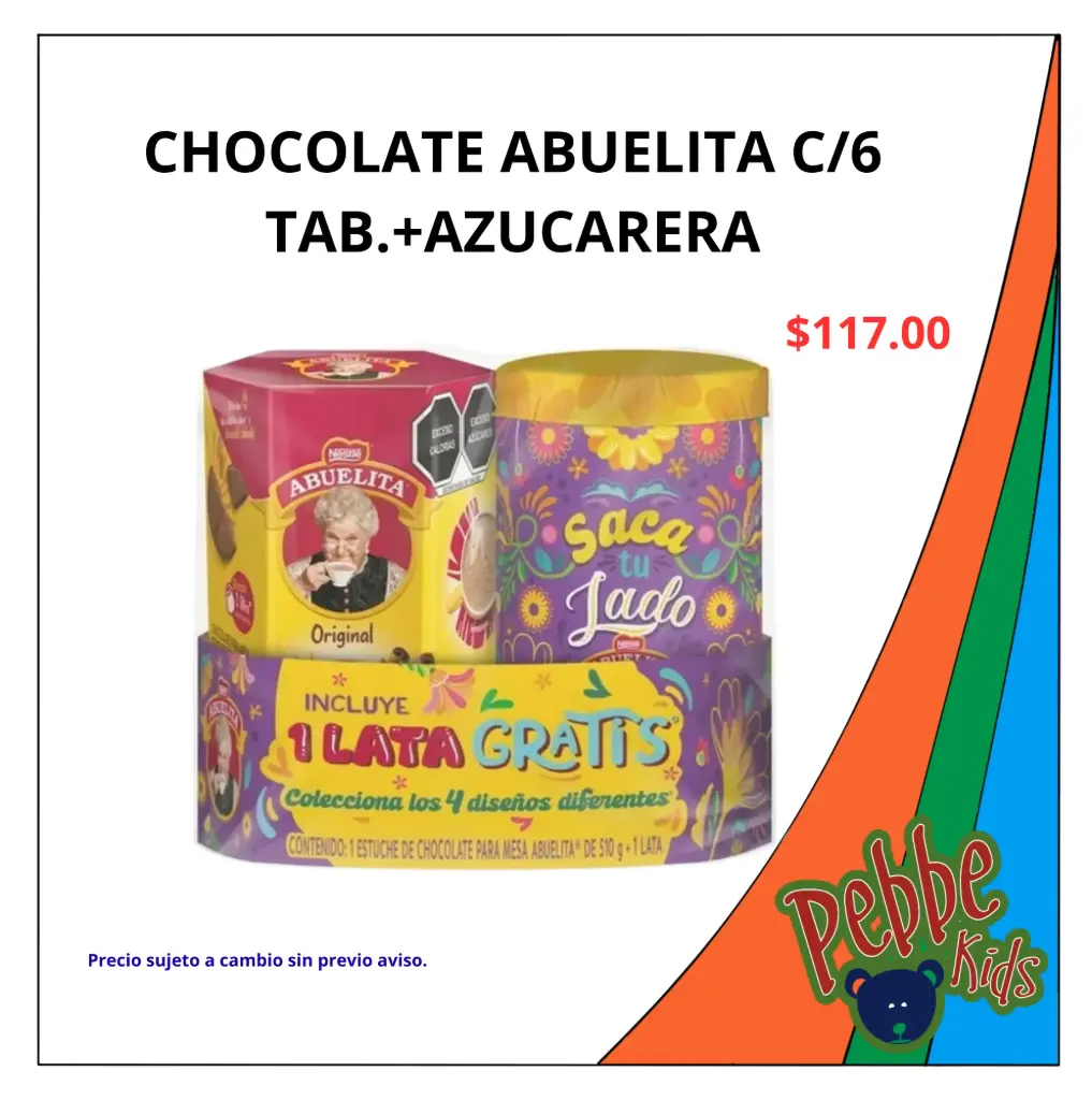 CHOCOLATE ABUELITA C/6 TAB.+AZUCARERA