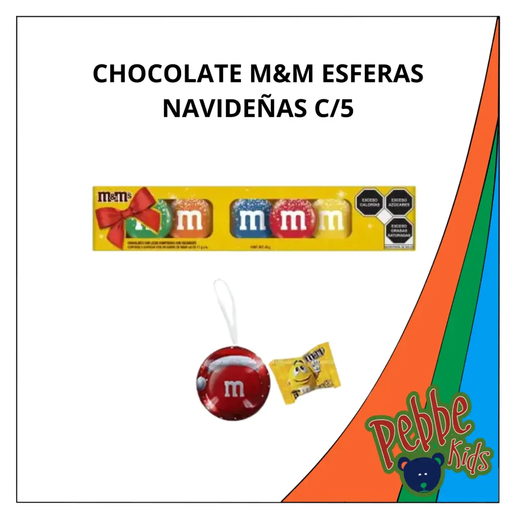 CHOCOLATE M&M ESFERAS NAVIDEÑAS C/5