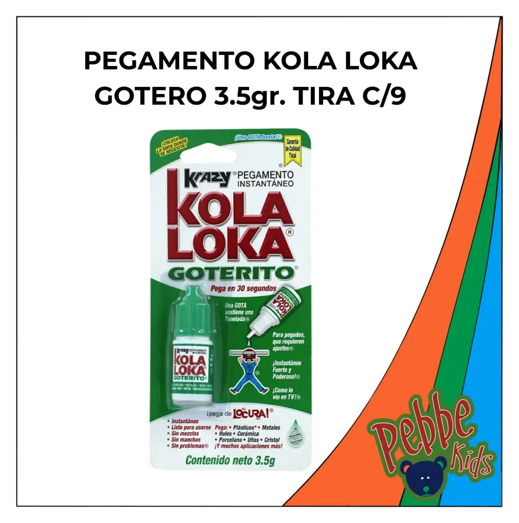 PEGAMENTO KOLA LOKA GOTERO 3.5gr. TIRA C/9