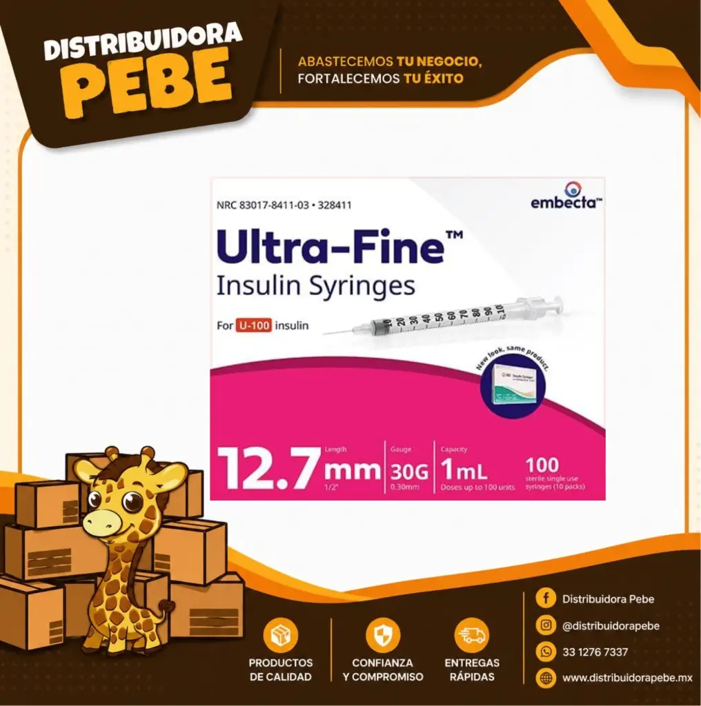JERINGA 1ml. INSULINA ULTRAFINE C/100 (30G X 12.7mm.)