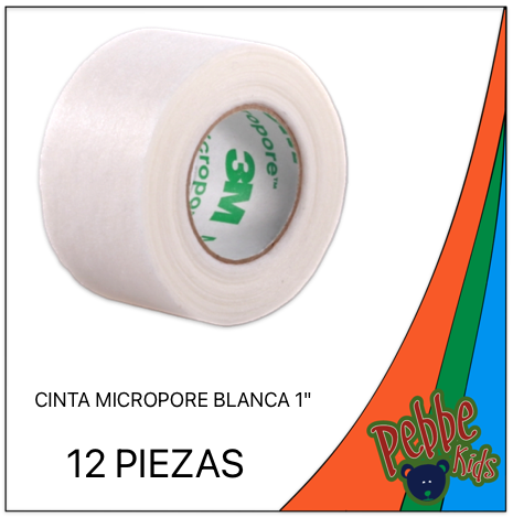 [1530-1] CINTA 3M MICROPORE 1" BLANCA (2.5cm) C/12