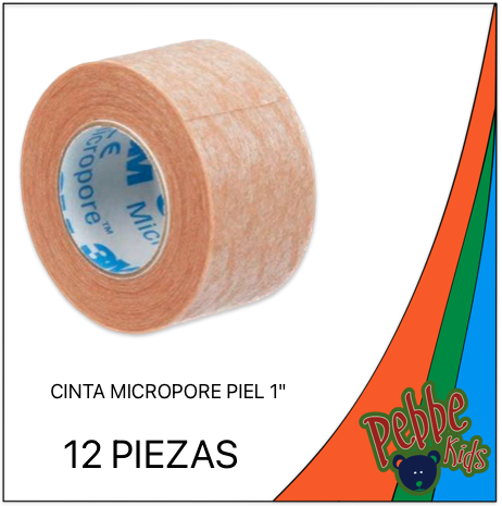 [1533-1] CINTA 3M MICROPORE 1" PIEL (2.5cm.) C/12