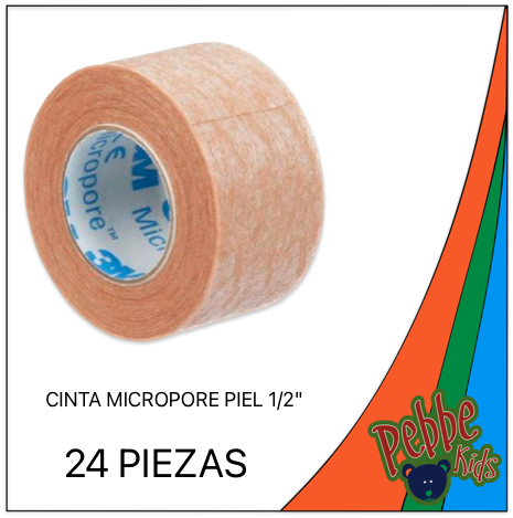 [1533-0] CINTA 3M MICROPORE 1/2" PIEL (1.25cm.) C/24